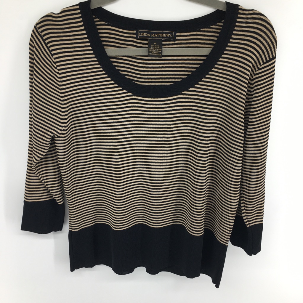 Linda Matthews Striped Sweater Nwot